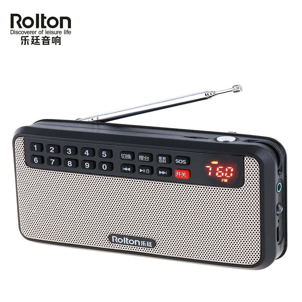 Rolton T60 Портативный UV & ABS радио USB мини FM динамик светодиодный ЖК дисплей сабвуфер