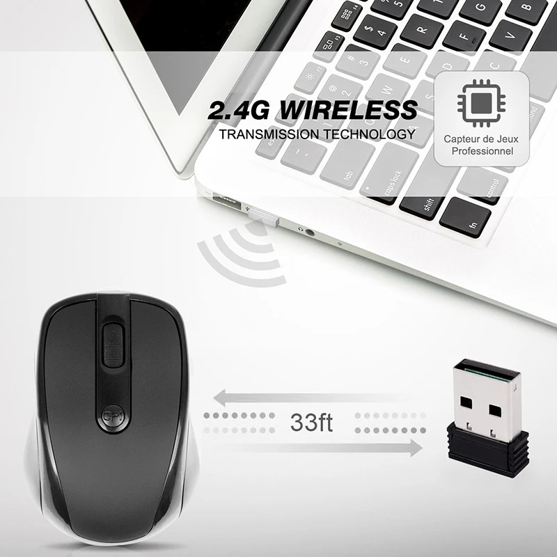 Мини Беспроводной Небольшой Игровой Мышь USB 2 4 ГГц 1000 Точек на дюйм Портативный