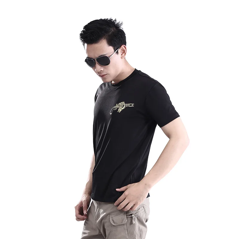 Мужская футболка с коротким рукавом и круглым вырезом летняя тактическая тонкая