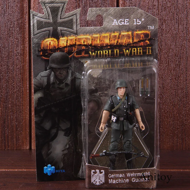 German Wehrmacht Army Soliders Rifleman A/B Commander Action Figure 1/18 Scaled PVC Collectible Model Toy 6pcs/set