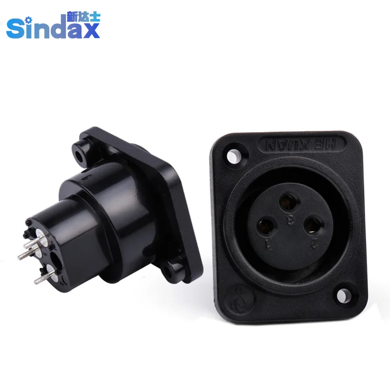 Sindax XLR socket 3 pin Female Панель Крепление Шасси Разъем адаптер 10 шт./лот|lot lot|lot 10pcsl connector |