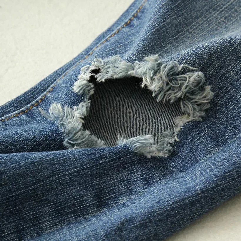 Новинка 2018 года сезон весна лето уличная мода узкие брюки женские рваные джинсы