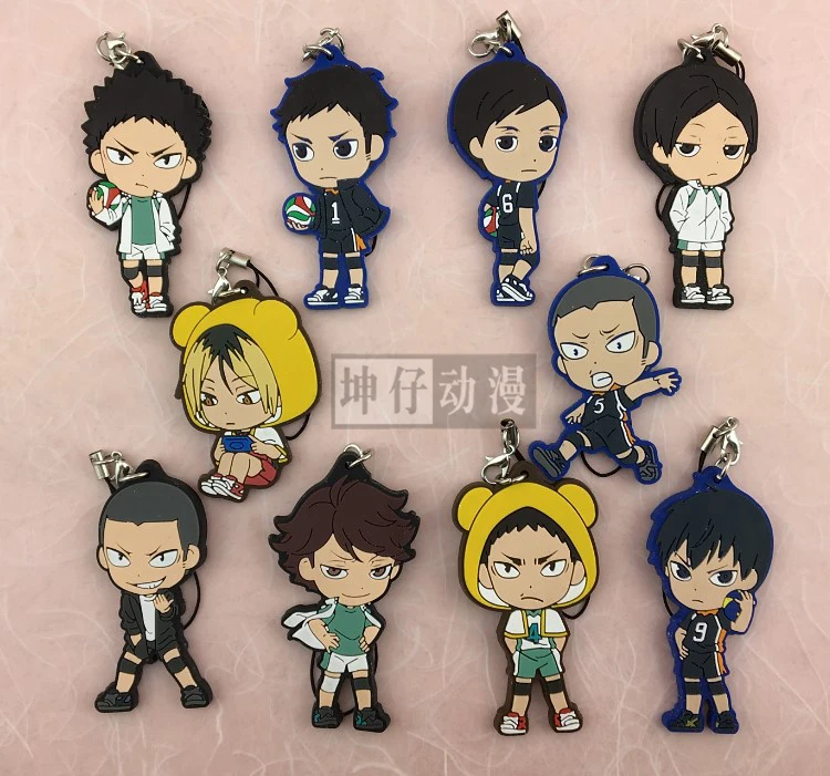 Haikyuu! Резиновый брелок для старшей школы STA Version Anime Karasuno|japanese anime|keychain animehaikyuu keychain |