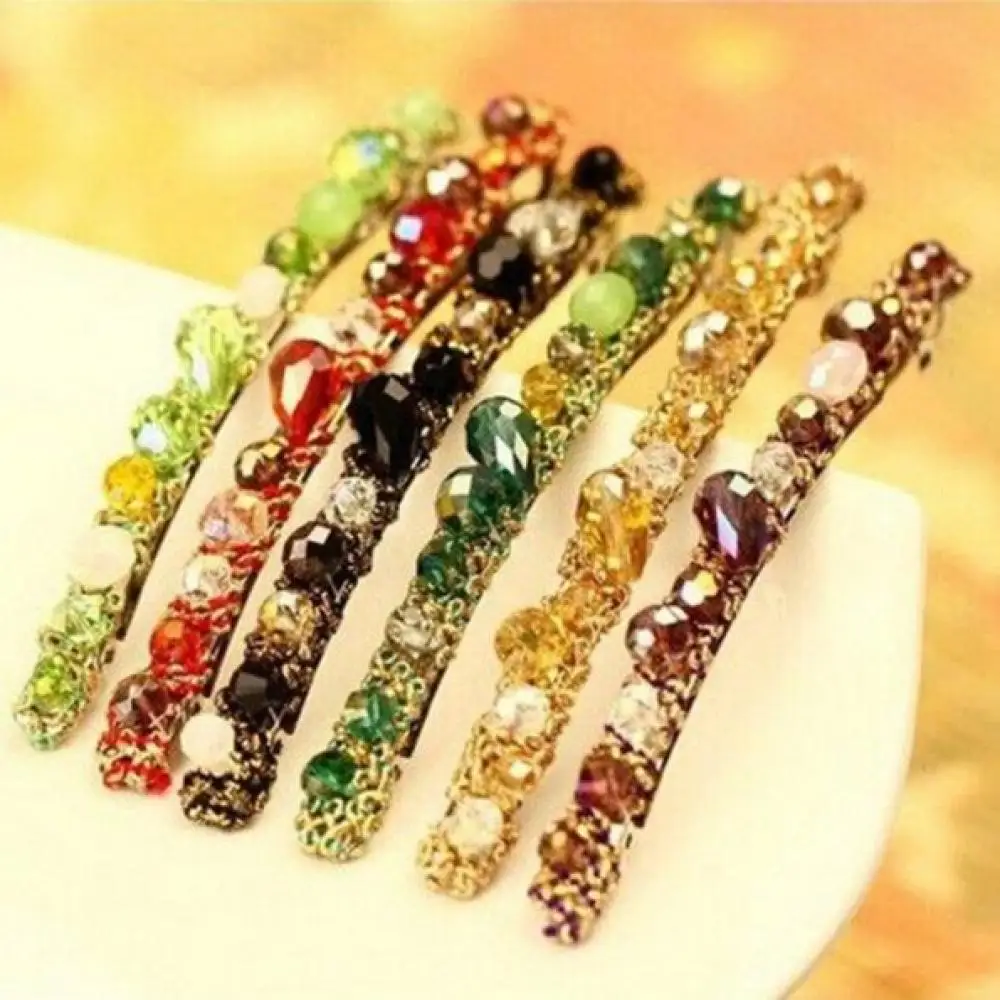 

1PC High Quality Elegant Women Korean Crystal Rhinestone Hairpin Lady Beautiful Shine Barrette Hair Wear Girl Hair Clip