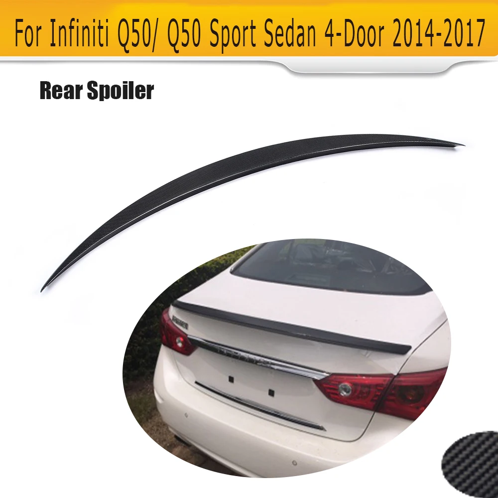 Углеродное волокно авто спойлер антикрыло на крышу для Infiniti Q50- автомобильный стикер, спойлер