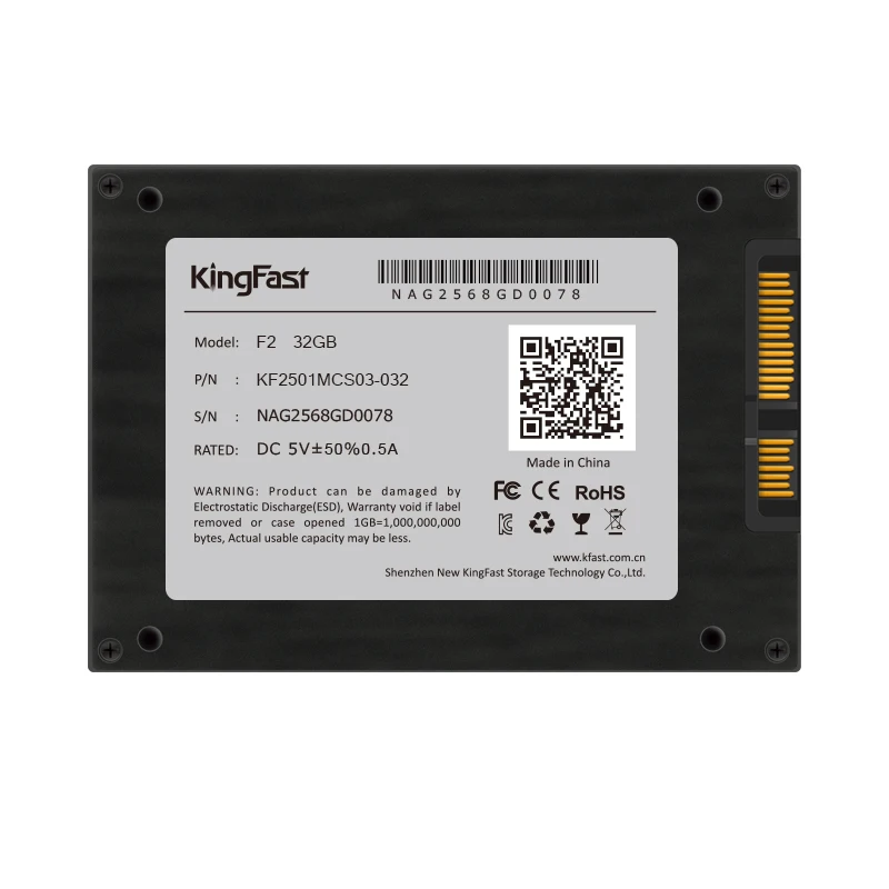 Kingfast пластиковый твердотельный жесткий диск 2 5 дюйма внутренний 32 Гб SSD SATA2 для