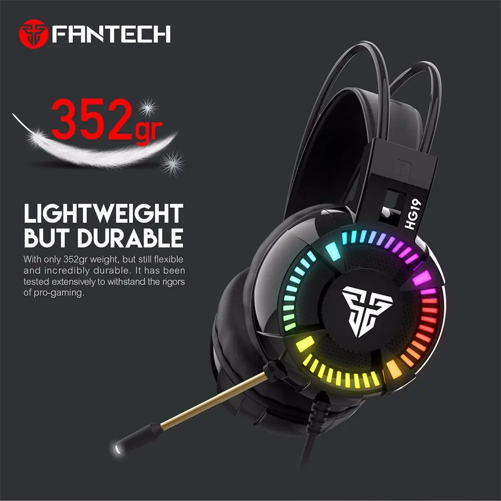 Игровые наушники FANTECH HG19 гарнитура с глубокими басами стерео проводные для