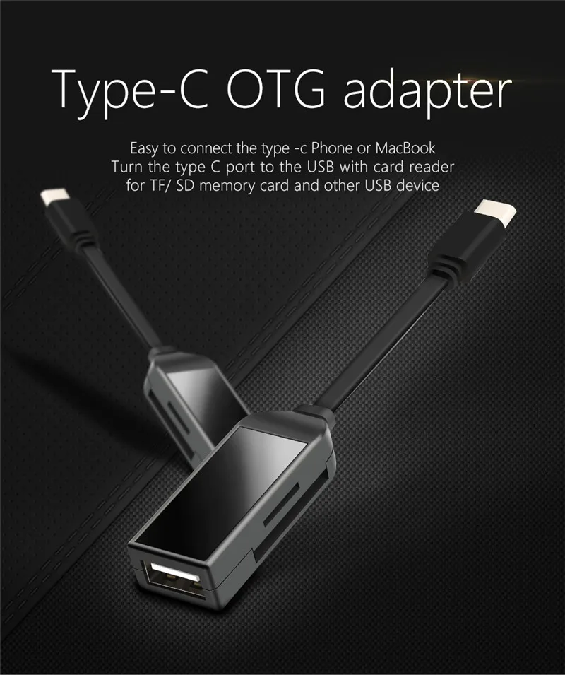 2 в 1 type-C адаптер usb type-C OTG кабель SD/TF/Micro SD/MMC считыватель карт памяти для samsung Galaxy S8 S9 Note 8 huawei mate 9