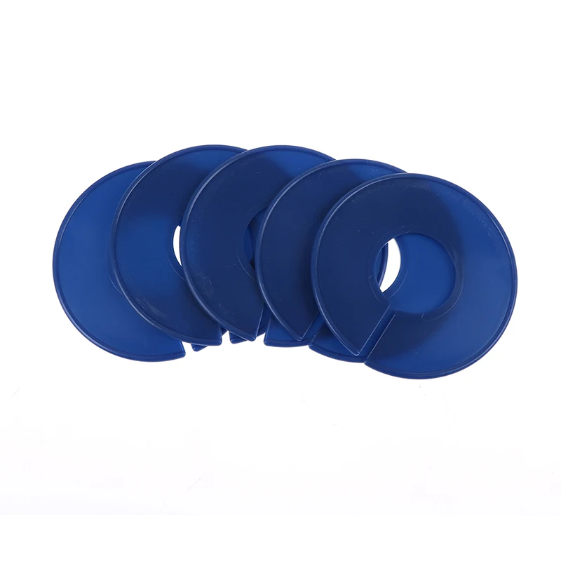 Blue 5 пустых пластиковых круглых стоек для одежды, размер кольца, разделители, подходит для круглых или квадратных пробок, бирки для одежды, размер, маркировочное кольцо - Цвет: Blue