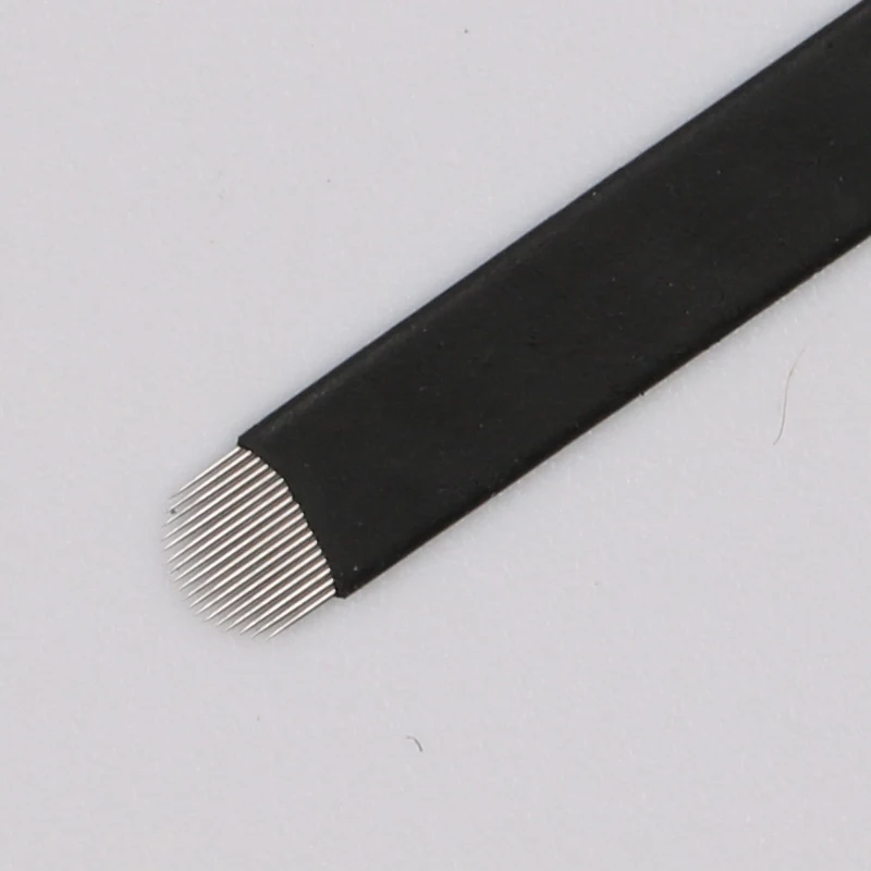 100PCS Black Microblading U-Shape 18 pin Flex Eyebrow Manual Tattoo Needles For Permanent Makeup Embroidery Pen Blade | Красота и