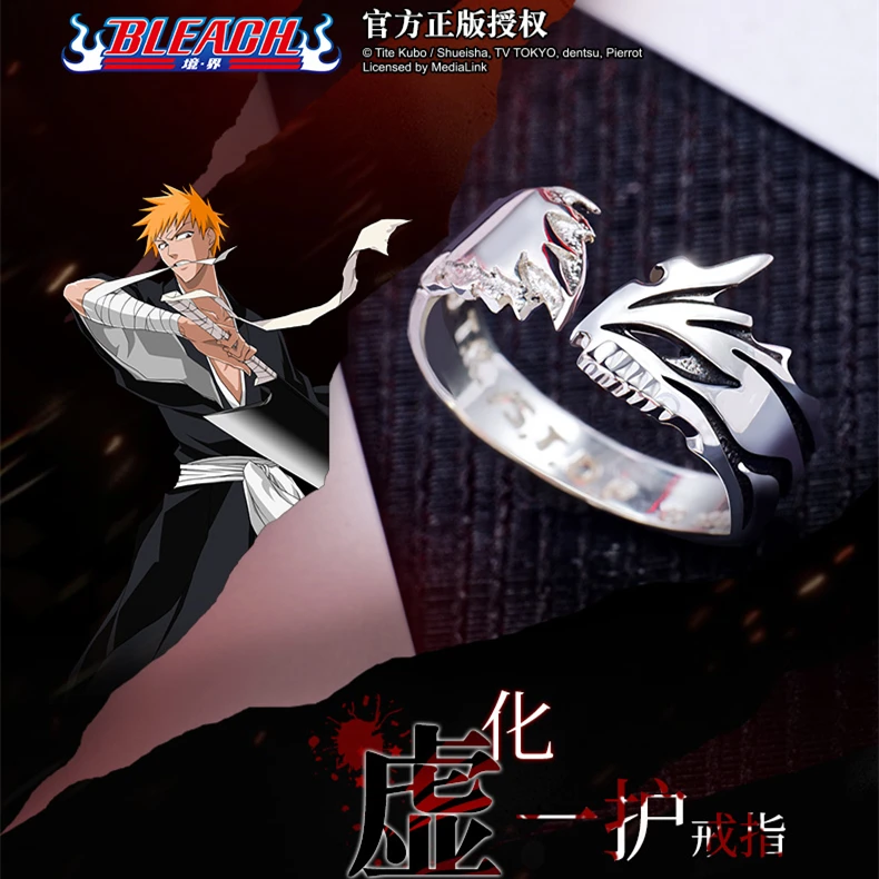 Аниме Bleach Kurosaki Ichigo кольцо косплей кольца из стерлингового серебра 925 пробы