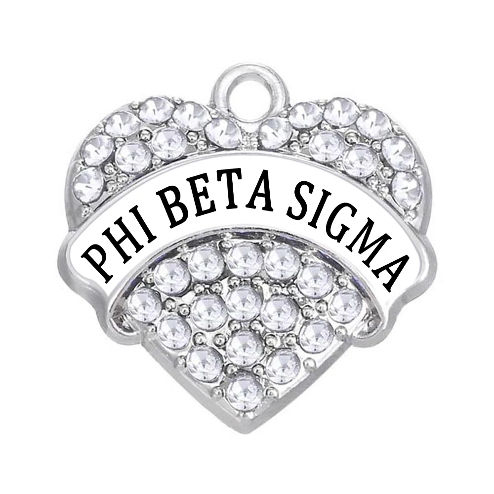 Браслеты ожерелье сердце сообщение Phi Beta Sigma греческие подвески с цветными