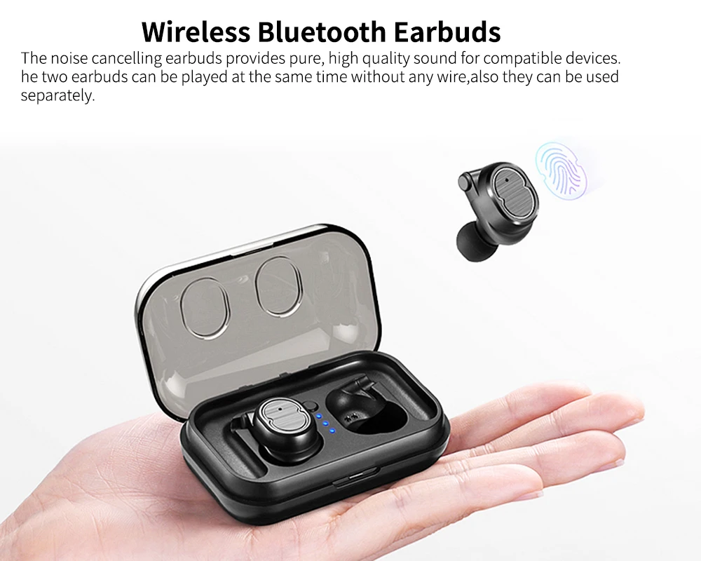 Newest Touch Control Stereo Wireless Headphones Running Sport Bass Headset With Mic with Charging Box for iphone xiaomi huawei |