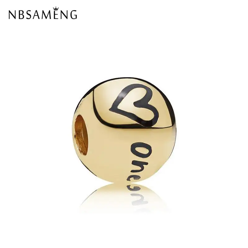 

Authentic 100% 925 Sterling Silver Bead True Uniqueness Charm Gold Charm Fit Bracelet Necklaces DIY Original Jewelry