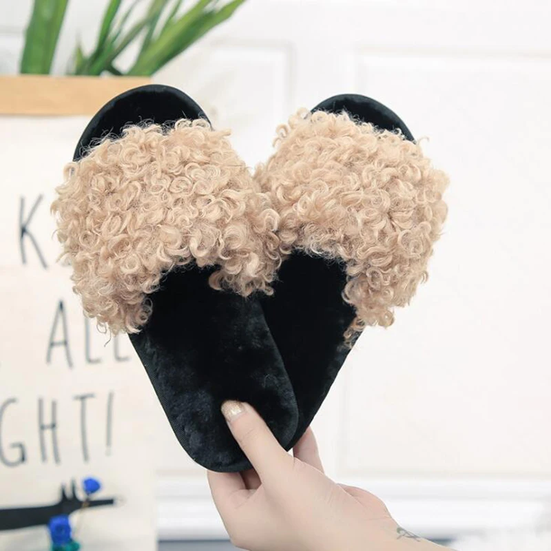 Завитые волосы и тапочки Женская Осенняя детская обувь в Корейском стиле Модные
