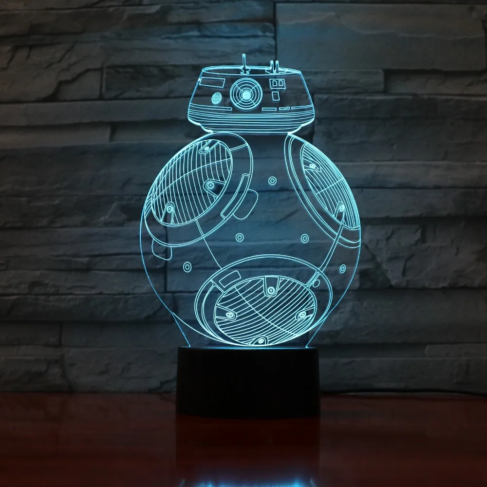 Новый BB8 Робот 3D светодиодный светильник стол украшение на Хэллоуин подарок
