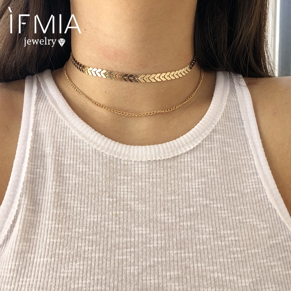 Модное ожерелье IFMIA из сплава в стиле ретро женское очаровательное двойное