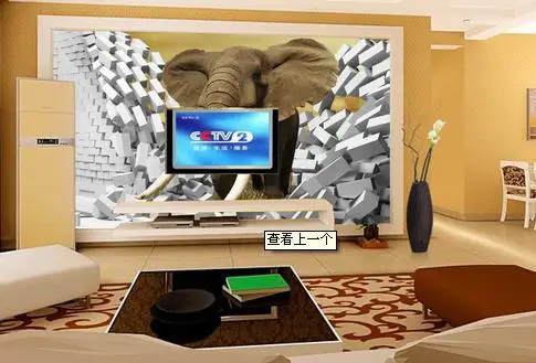 3d фото обои на заказ настенные фрески животные росписи слон 3 d ТВ настенная