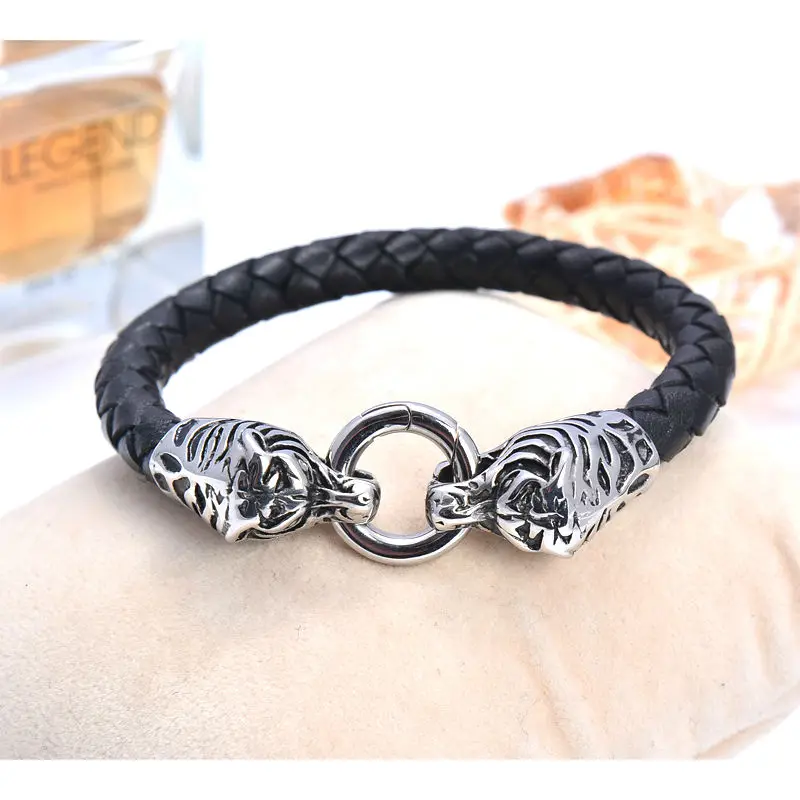 Браслет из нержавеющей стали с леопардовым принтом 21 мм | Украшения и аксессуары