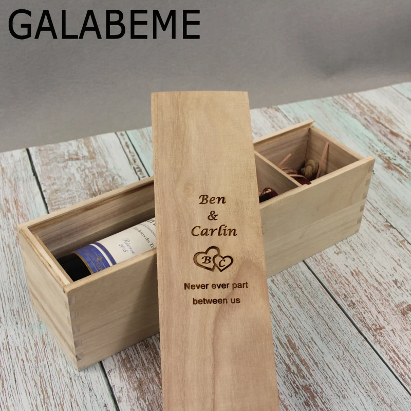 Galabeme пользовательские деревенский деревянный ящик для вина Персонализированные Гравированные деревянные коробки кольцо свадебное оформление коробки индивидуальный свадебный подарок