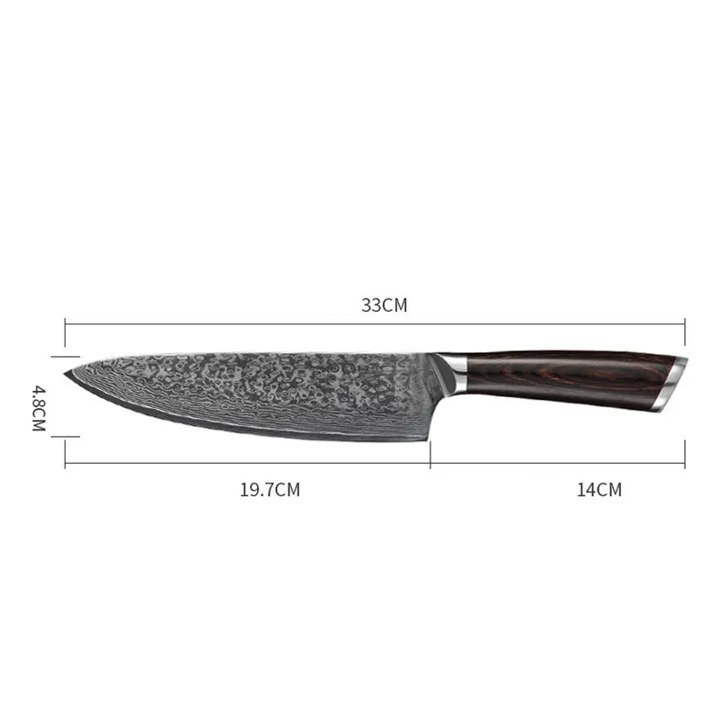 8&quot inch Bread Knife 67 layers Damascus Stainless Steel Kitchen High Quality VG10 Cake With Pakka Wood Handle | Дом и сад