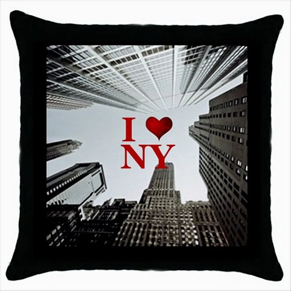 

Hot I Love New York Skyscrapers Decorative Throw Pillows Cases Cushion Cover Home Sofa Decoration Gifts 18" Printed Two Sides
