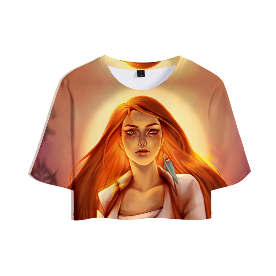 Кроп-топ женский летний с 3D принтом и коротким рукавом | Женская одежда