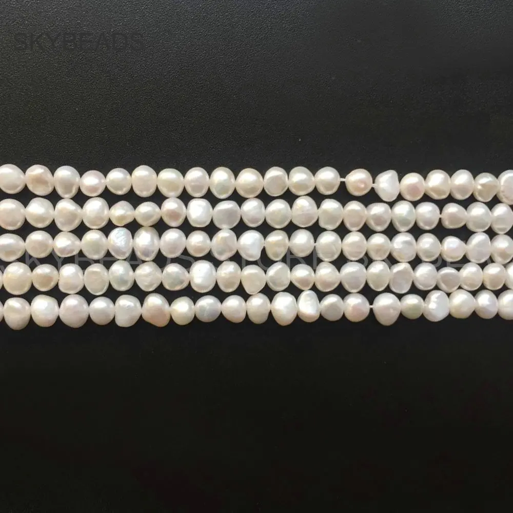 

Natural White Baroque Cultured Freshwater Pearls 3-4mm 4-5mm 5-6mm 6-7mm 8-9mm Irregular Freedom Loose Beads for Jewelry Making