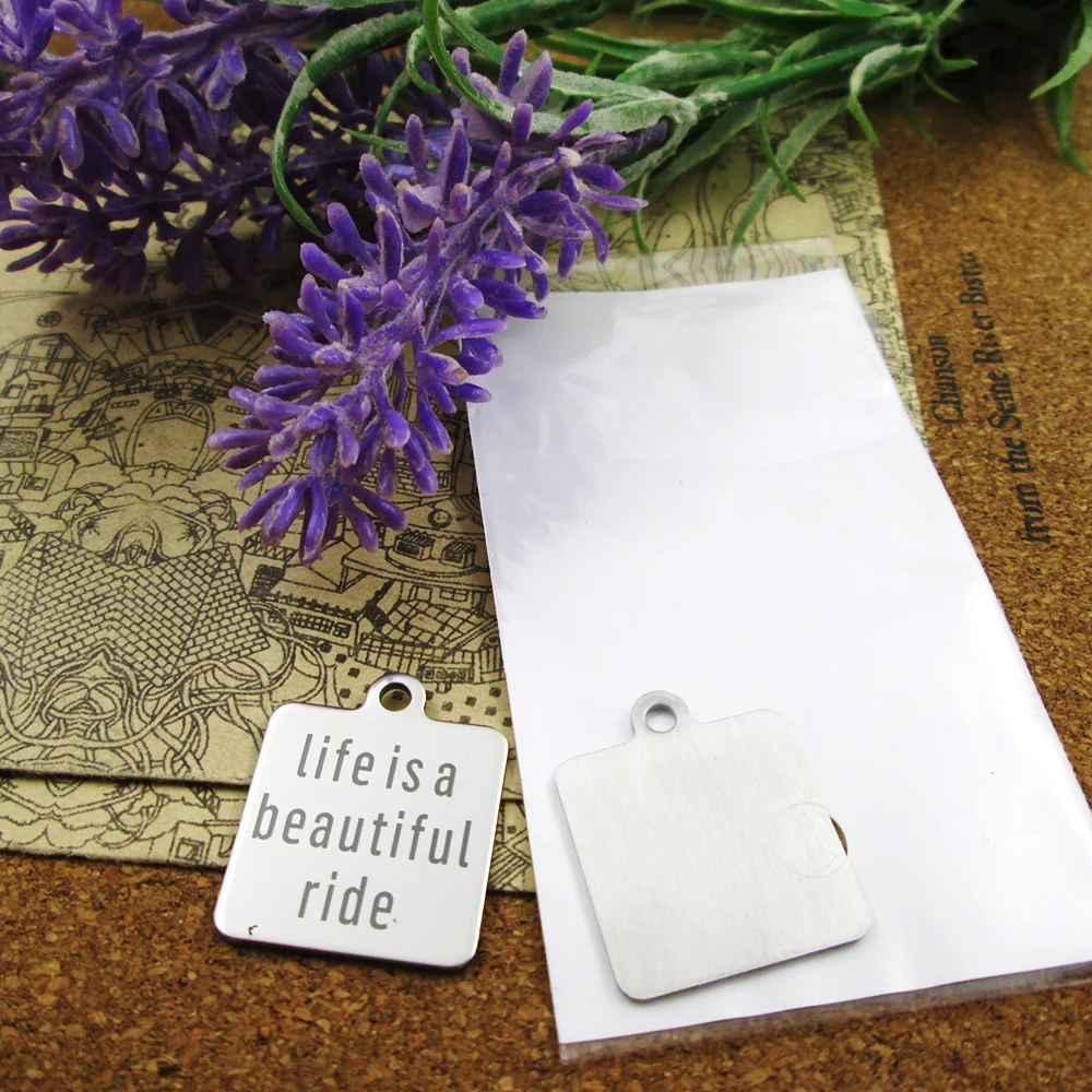 10 шт.-подвески из нержавеющей стали «life is a beautiul ride», больше стилей для выбора подвесок «сделай сам» для ожерелья