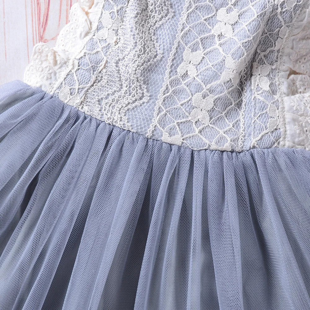 Платье для маленьких девочек летний сетчатый Слинг без рукавов кружевные платья