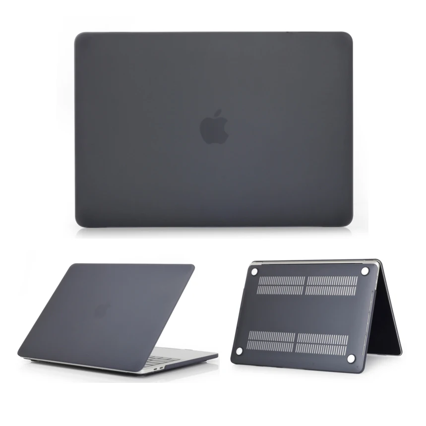 Matte Black Чехол для Macbook Air 13 retina 13 15 Pro 12 13 15 чехол для ноутбука матовый жесткий ПВХ чехол для Macbook Air Case A1707 A1989 - Цвет: Matte Black
