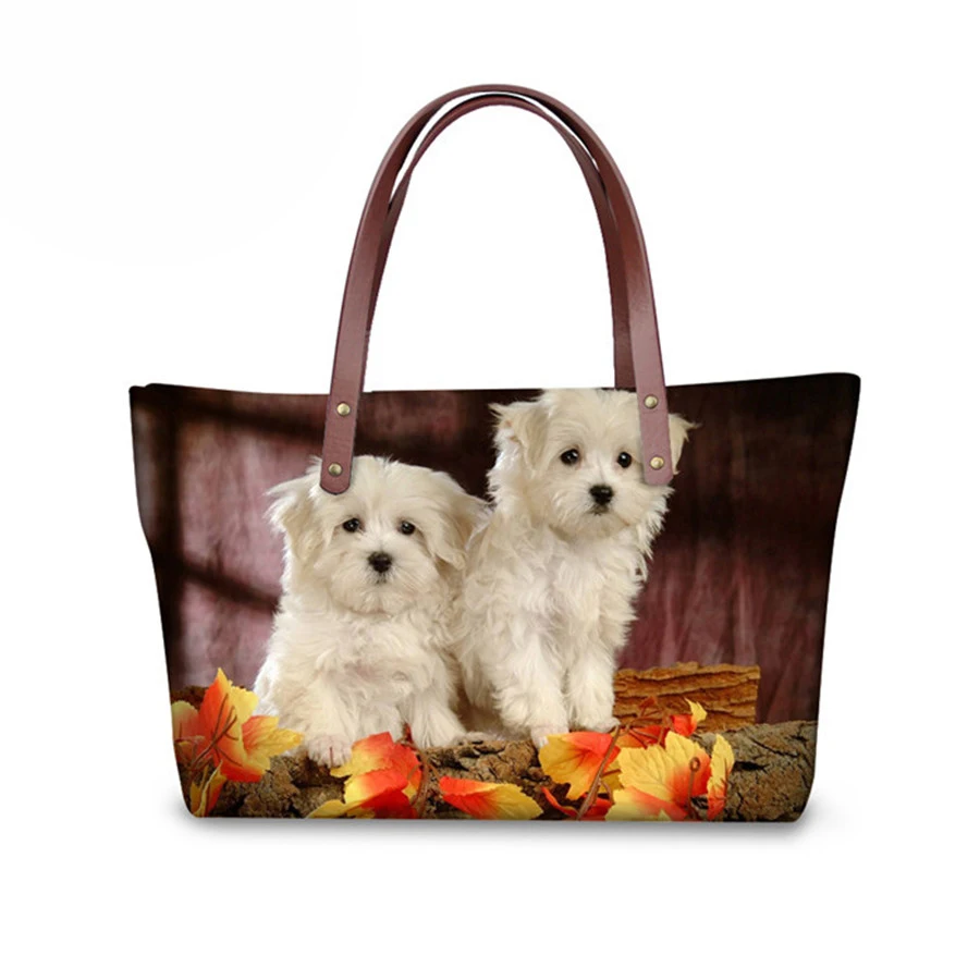 Женская сумка для покупок Bichon Frise сумка-тоут Повседневная на плечо девочек