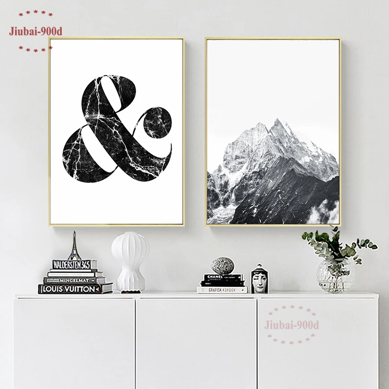 900D Wall Art Canvas Painting Posters And Prints Pictures For Living Room Poster Nordic Mountain Decoration NOR085 | Дом и сад