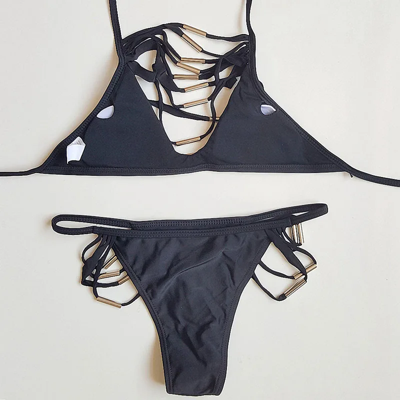 Пикантные Винтаж Мода микро бикини комплект строка трусы-бандаж Push Up Bra мягкий