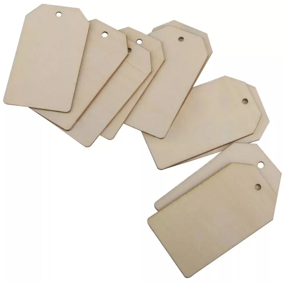 

50x Laser Cut Unfinished Wood Shapes Craft Shapes Gift Tags Ornaments