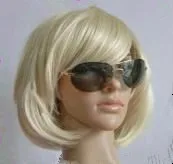 blonde HAIRJOY женские модные коричневые прямые короткие синтетические волосы парики 6 цветов - Цвет: blonde