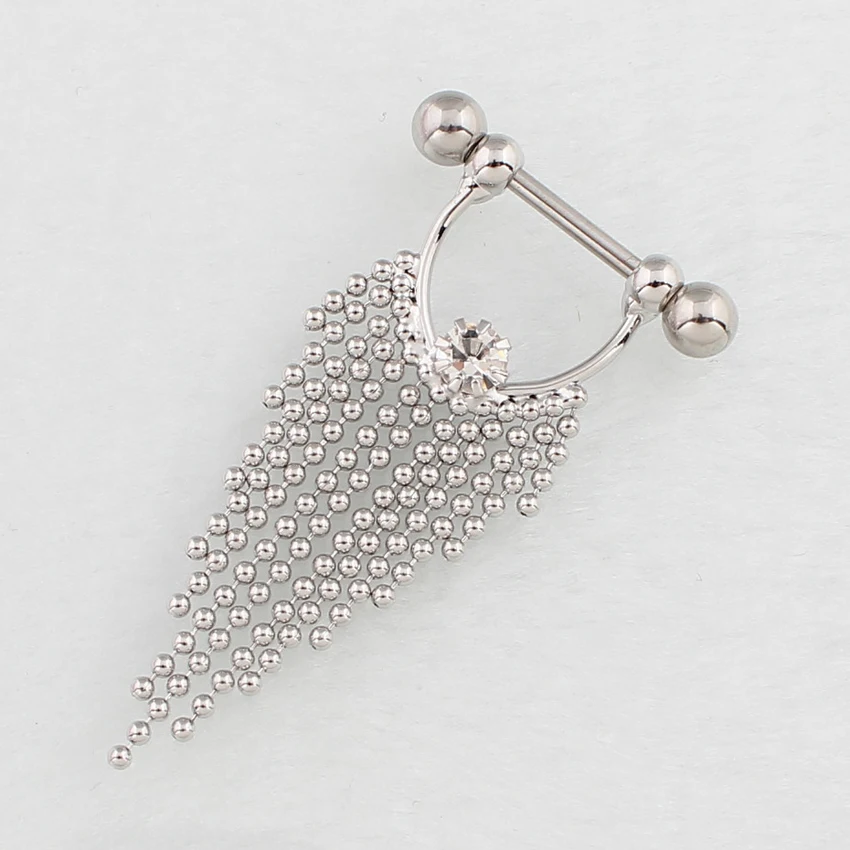 Кольцо для пирсинга, с кисточками, 14 г, хирургический стальной стержень, без никеля, 2 шт./партия