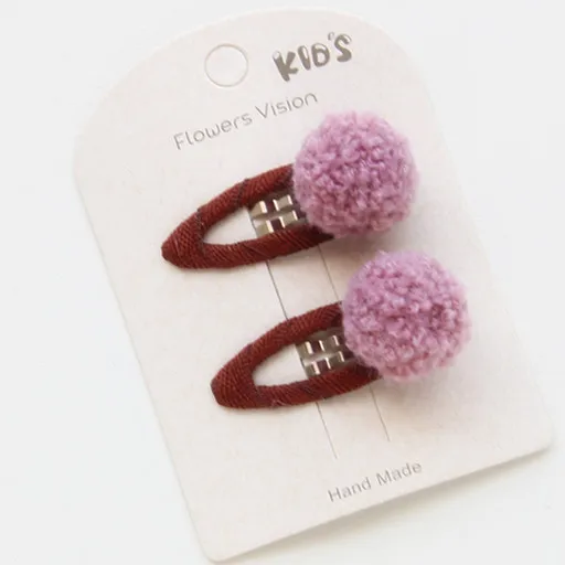 9 dark pink 2 шт./лот, разноцветные бутиковые заколки для волос для маленьких девочек, модные заколки для волос с маленькими цветками и шариками, Детские аксессуары для волос - Цвет: 9 dark pink