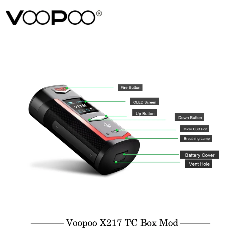 Оригинал VOOPOO X217 TC коробка мод электронная сигарета ген. Вентилятор чип TFT IPS HD