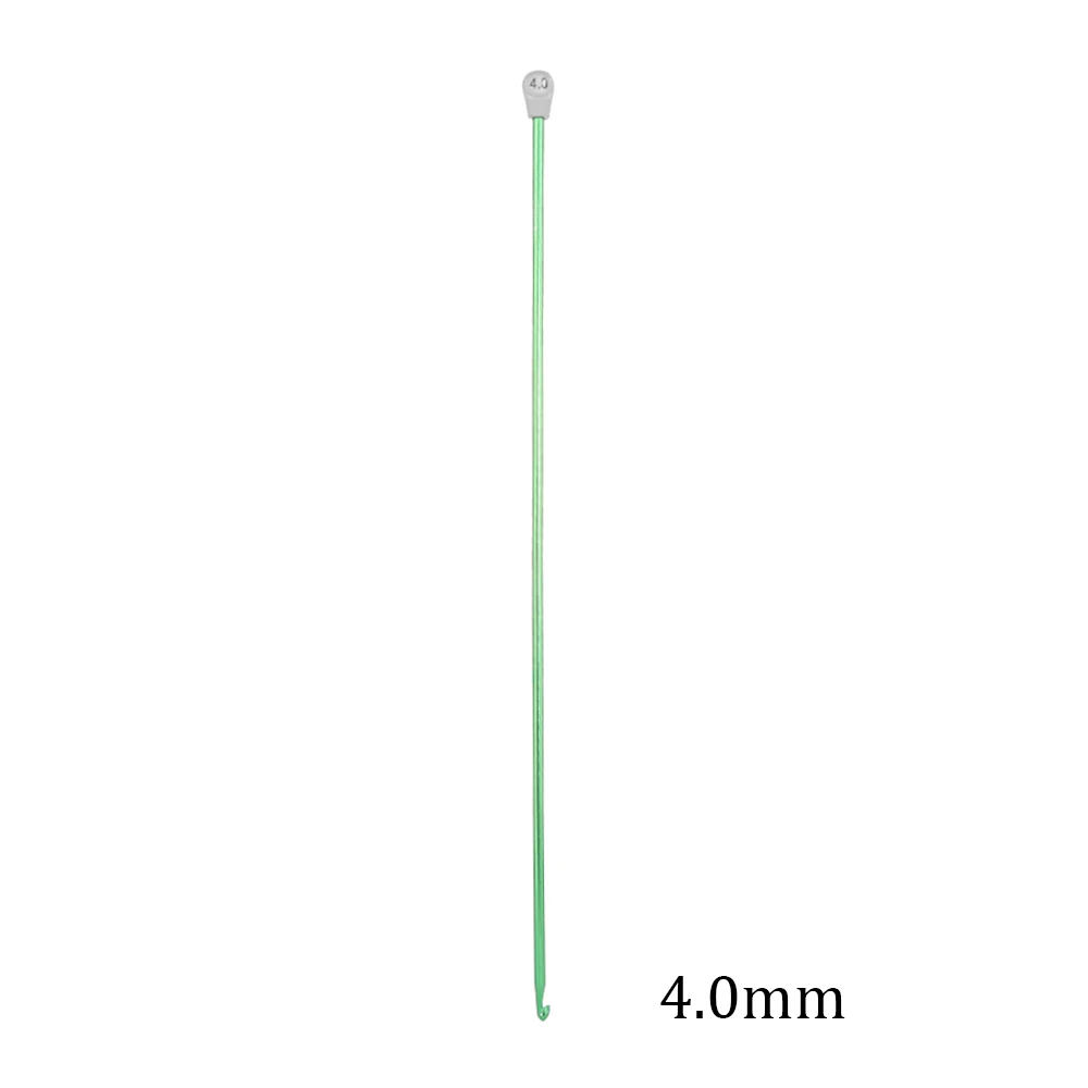 4.0mm 14 размеров разноцветные, алюминиевые спицы для вязания крючком 2,5 мм-11 ммтунисианские крючки для вязания крючком инструмент для плетения длинный свитер шарф игла - Цвет: 4.0mm