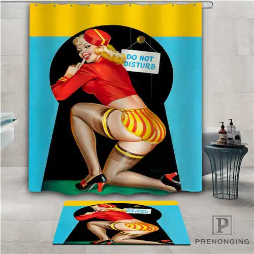 На заказ pin up (1) водонепроницаемый занавеска для душа коврик дома ванной комнаты