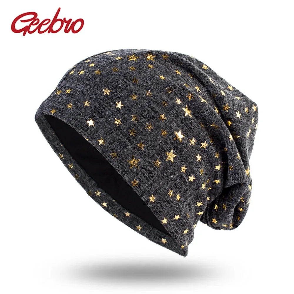 

Шапка Geebro Женская, хлопковая, бронзовая, шапка звезда, весенняя