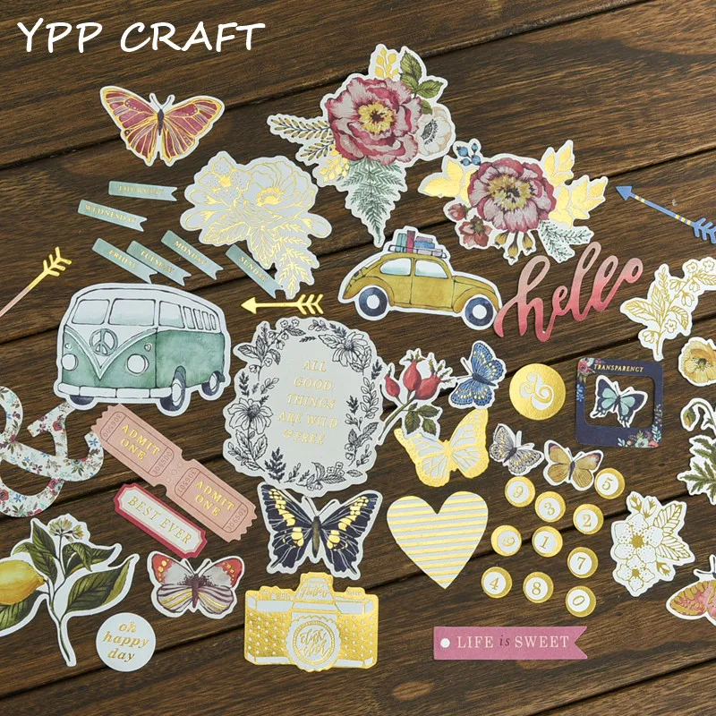 YPP крафт 45 шт. красочный картон высечки для скрапбукинга счастливый