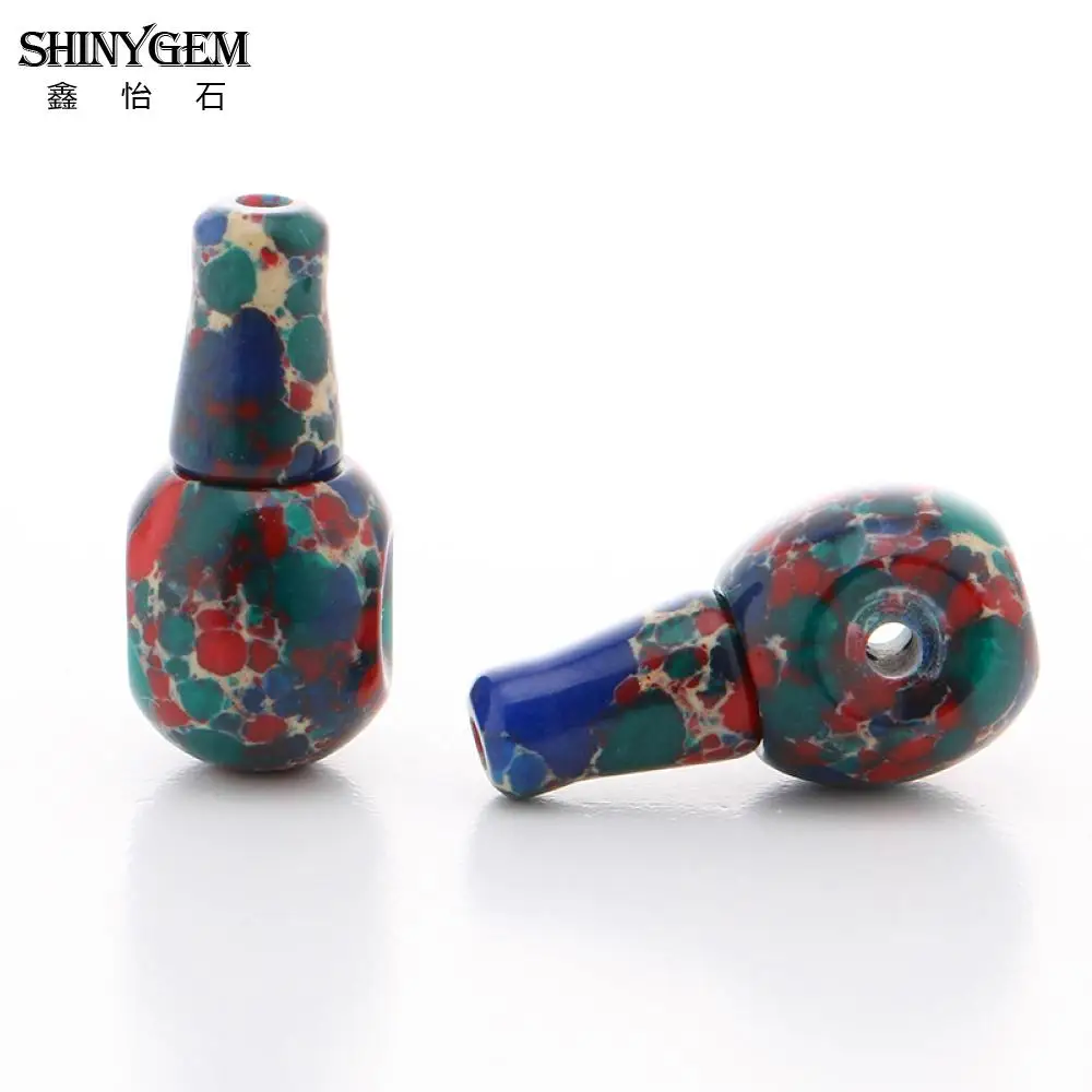 ShinyGem Guru 3 отверстия бусины Уникальные Морские осадочные Jaspers голова Будды Mala Spacer