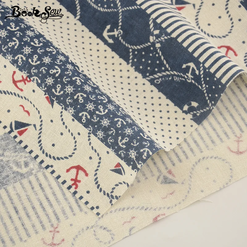 Booksew Морской Якорь Дизайн домашний текстиль Хлопок Лен ткань шитье тиссу для скатерти подушка сумка занавеска Подушка украшение