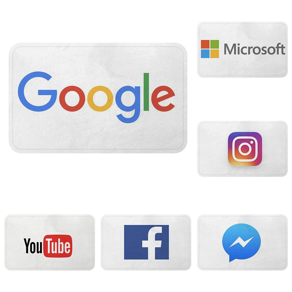 Google Microsoft Facebook Youtube Instagram коврик для ванной декоративные Противоскользящие