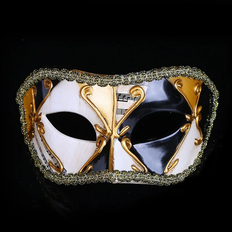 GNHYLL новая золотая Маскарадная маска Mardi Gras Note маска для женщин Венецианская маска Половина лица Венецианский шар маска для Хэллоуина Рождество