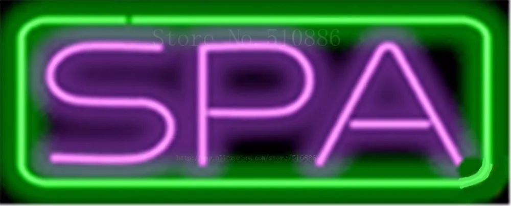 17*14 &quotSpa неоновая вывеска настоящий стеклянный пивной бар светильник для паба