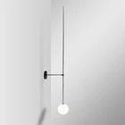 Современная светодиодная настенная лампа в скандинавском стиле, минималистичный маленький стеклянный шарик, конусное настенное освещение для ванной, зеркала, прикроватное освещение, дизайнерский черный светильник