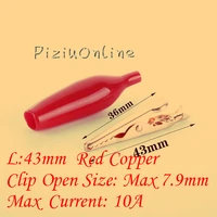 12pcslot yt150 10a 43mm electrical clamp tester probe red copper alligator clip cable wire battery crocodile clips